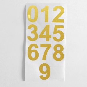 stickers chiffres dorés