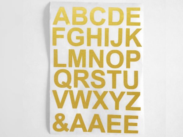 stickers lettres dorées